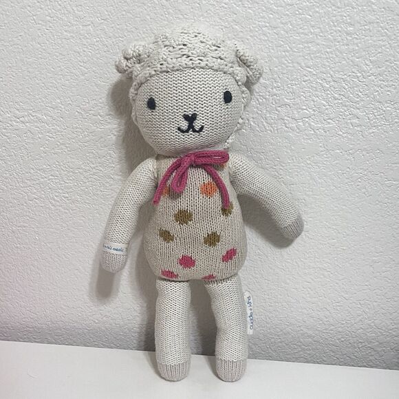 Cuddle + Kind Lucy the Lamb Plush Knit Handmade Doll Stuffed Animal Little 13" - Picture 1 of 16